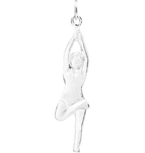 Tree Pose Yoga Charm Jewelry Helen Ficalora Sterling Silver 