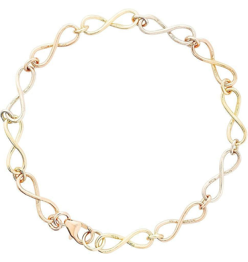Tri Color Infinity Bracelet Jewelry Helen Ficalora 14k Yellow, White and Pink Gold