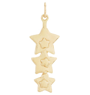 Triple Star Dangle Charm Jewelry Helen Ficalora 14k Yellow Gold