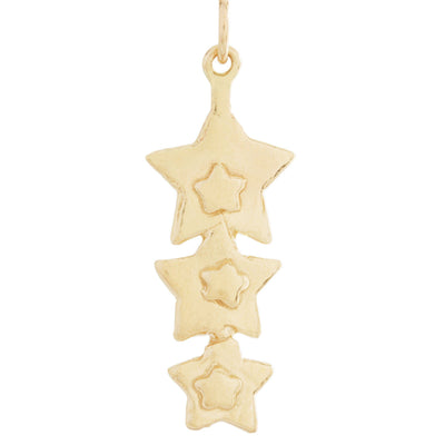Triple Star Dangle Charm Jewelry Helen Ficalora 14k Yellow Gold