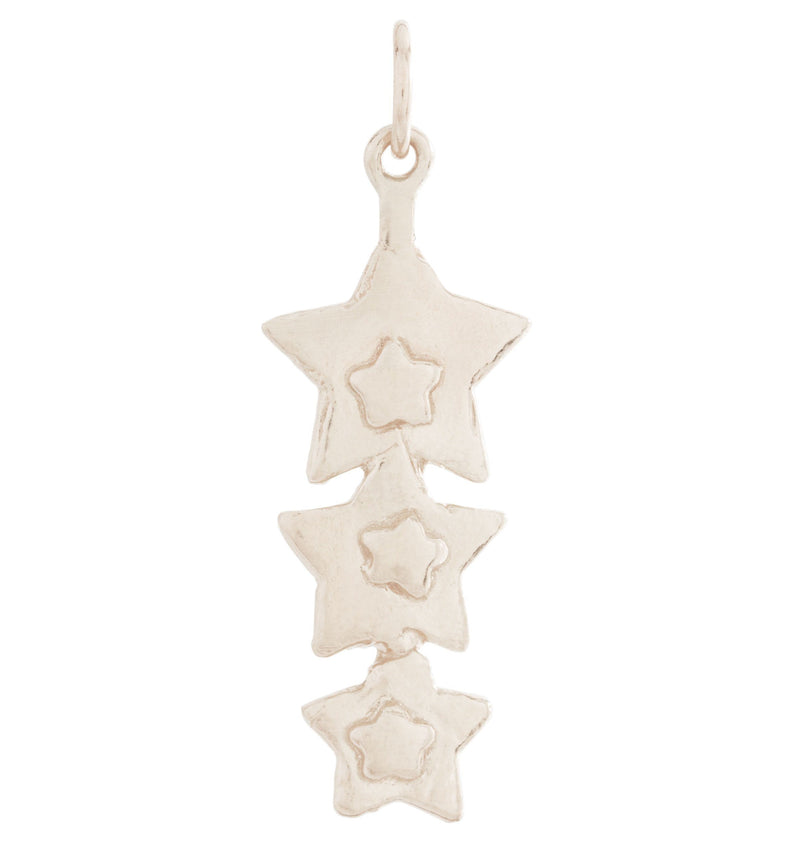 Triple Star Dangle Charm Jewelry Helen Ficalora 14k White Gold