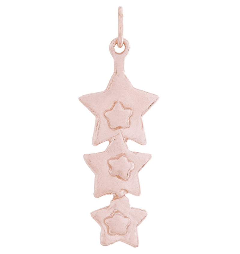 Triple Star Dangle Charm Jewelry Helen Ficalora 14k Pink Gold
