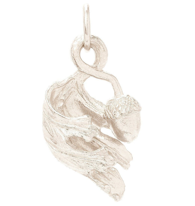 Turning Leaf Pendant Charm Jewelry Helen Ficalora 14k White Gold