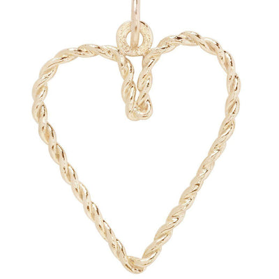 Twisted Heart Charm Jewelry Helen Ficalora 14k Yellow Gold