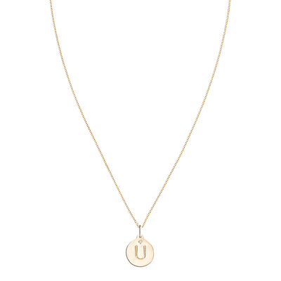 "U" Alphabet Charm With Diamond -  - Jewelry - Helen Ficalora - 5