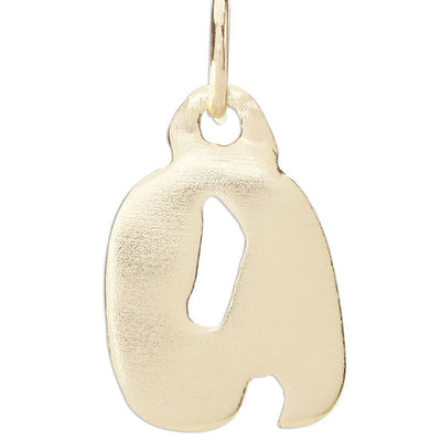 "U" Bubble Letter Charm Jewelry Helen Ficalora 14k Yellow Gold