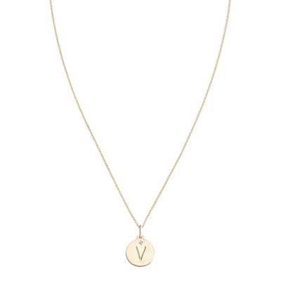 "V" Alphabet Charm With Diamond -  - Jewelry - Helen Ficalora - 5