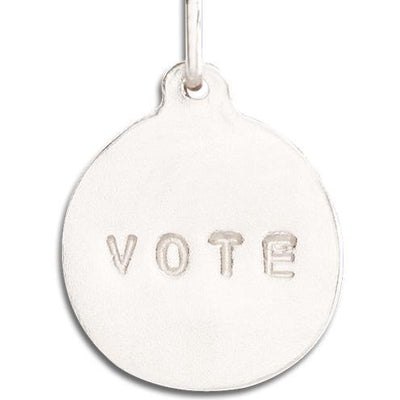 "Vote" Disk Charm Jewelry Helen Ficalora 14k White Gold
