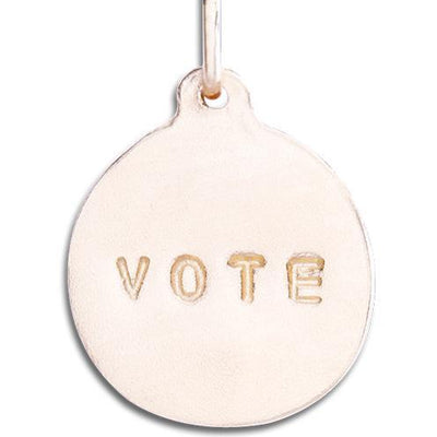 "Vote" Disk Charm Jewelry Helen Ficalora 14k Pink Gold
