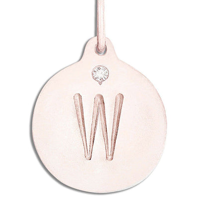 "W" Alphabet Charm With Diamond Jewelry Helen Ficalora 14k Pink Gold For Necklaces And Bracelets