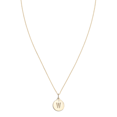 "W" Alphabet Charm With Diamond -  - Jewelry - Helen Ficalora - 5