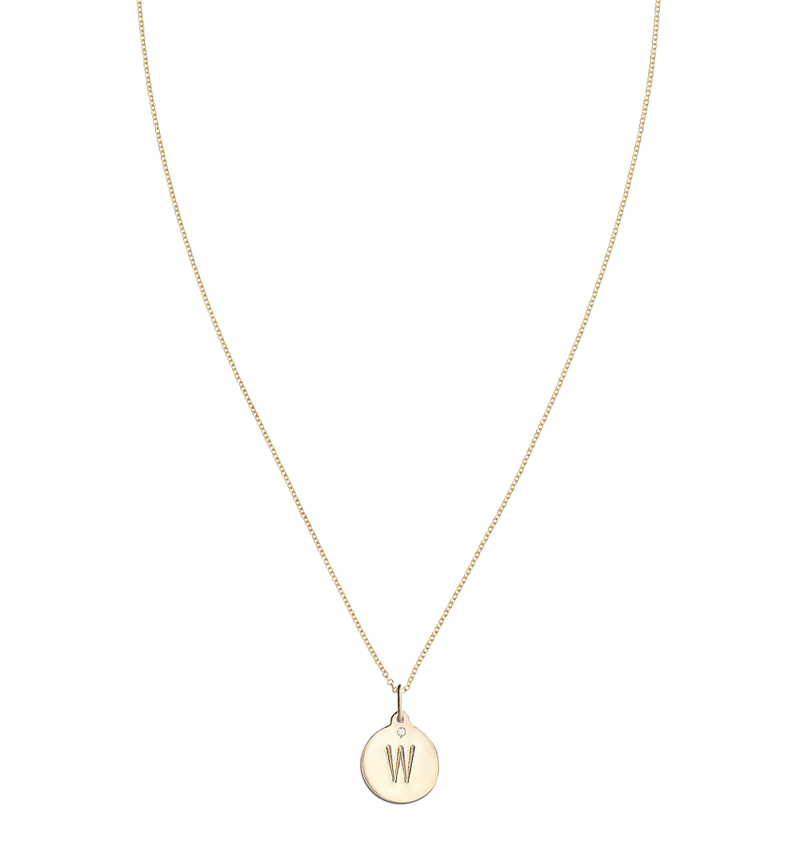 "W" Alphabet Charm With Diamond -  - Jewelry - Helen Ficalora - 5