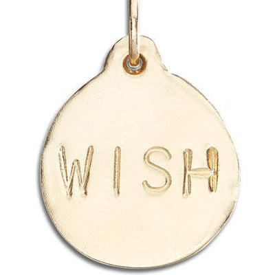"Wish" Disk Charm Jewelry Helen Ficalora 14k Yellow Gold