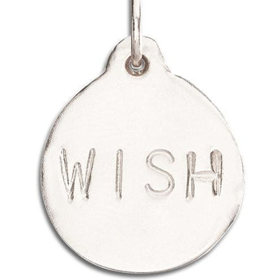 "Wish" Disk Charm Jewelry Helen Ficalora 14k White Gold