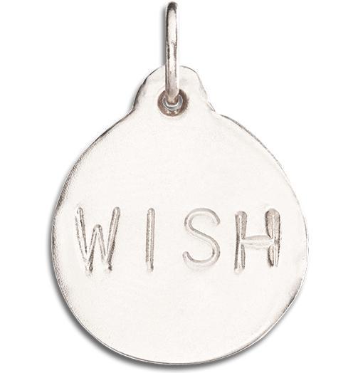"Wish" Disk Charm Jewelry Helen Ficalora 14k White Gold