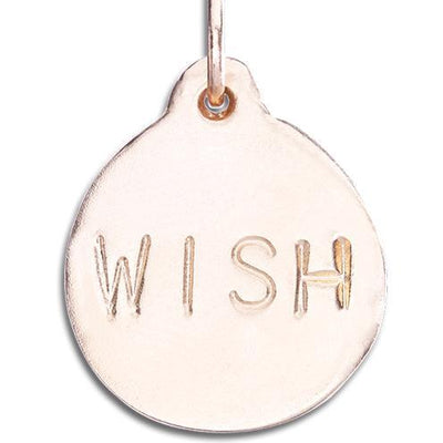 "Wish" Disk Charm Jewelry Helen Ficalora 14k Pink Gold