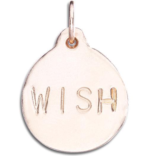 "Wish" Disk Charm Jewelry Helen Ficalora 14k Pink Gold