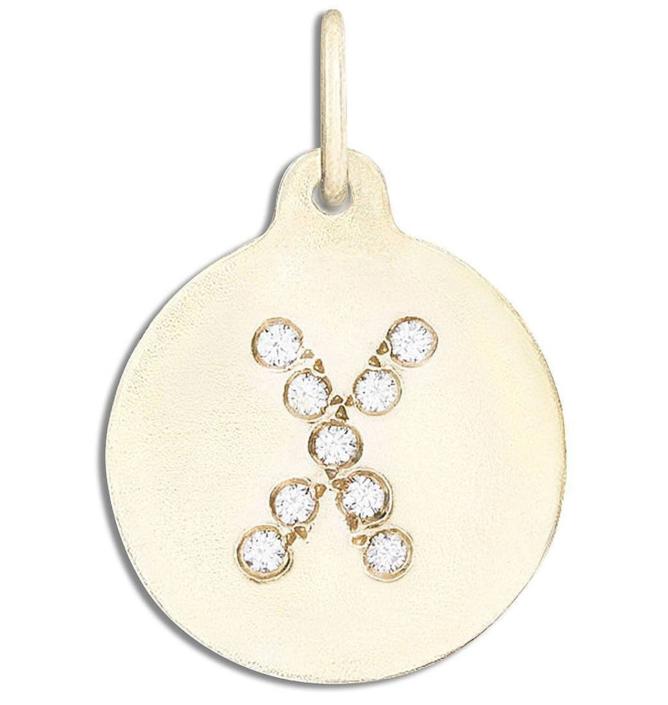 "X" Alphabet Charm Pavé Diamonds Jewelry Helen Ficalora 14k Yellow Gold For Necklaces And Bracelets
