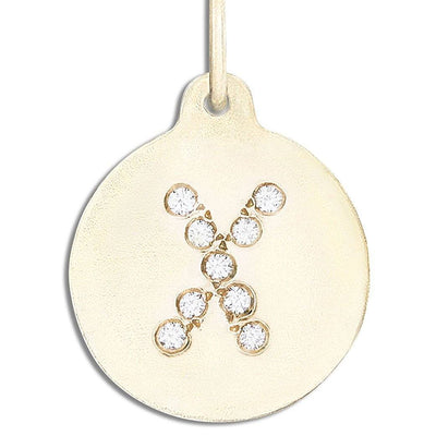 "X" Alphabet Charm Pavé Diamonds Jewelry Helen Ficalora 14k Yellow Gold For Necklaces And Bracelets