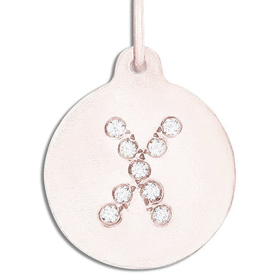 "X" Alphabet Charm Pavé Diamonds Jewelry Helen Ficalora 14k Pink Gold For Necklaces And Bracelets