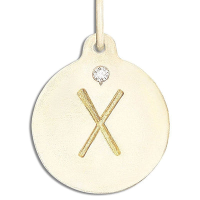 "X" Alphabet Charm With Diamond Jewelry Helen Ficalora 14k Yellow Gold For Necklaces And Bracelets