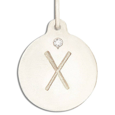 "X" Alphabet Charm With Diamond Jewelry Helen Ficalora 14k White Gold For Necklaces And Bracelets