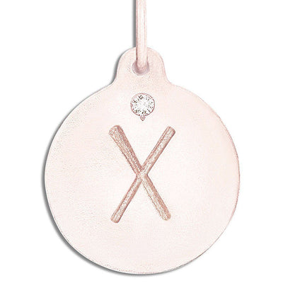 "X" Alphabet Charm With Diamond Jewelry Helen Ficalora 14k Pink Gold For Necklaces And Bracelets