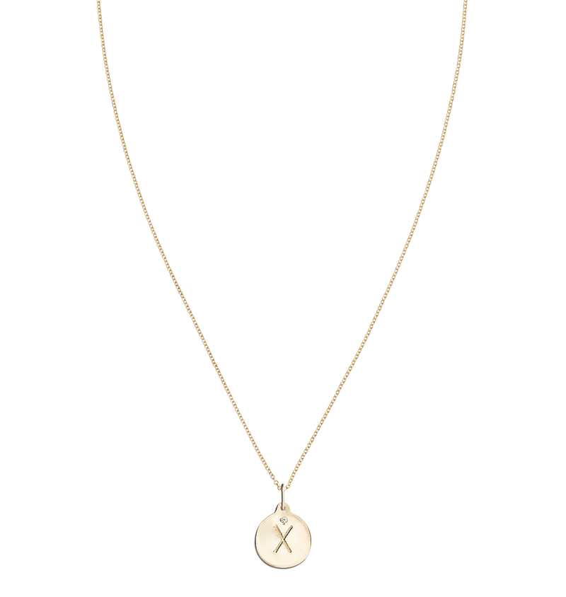 "X" Alphabet Charm With Diamond -  - Jewelry - Helen Ficalora - 5
