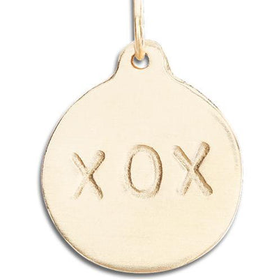 "XOX" Disk Charm Jewelry Helen Ficalora 14k Yellow Gold