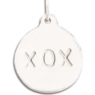 "XOX" Disk Charm Jewelry Helen Ficalora 14k White Gold