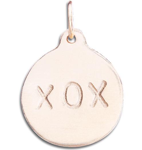 "XOX" Disk Charm Jewelry Helen Ficalora 14k Pink Gold