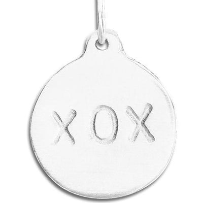 "XOX" Disk Charm Jewelry Helen Ficalora Sterling Silver 