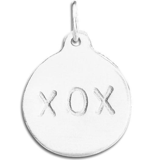 "XOX" Disk Charm Jewelry Helen Ficalora Sterling Silver 
