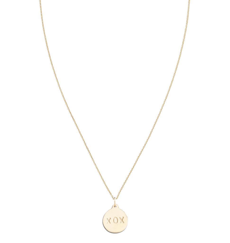 "XOX" Disk Charm Jewelry Helen Ficalora 
