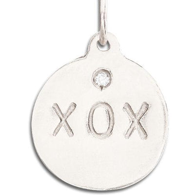 "XOX" 14k Gold Disk Charm - Helen Ficalora
