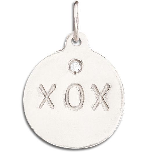 "XOX" 14k Gold Disk Charm - Helen Ficalora