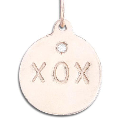 "XOX" 14k Gold Disk Charm - Helen Ficalora