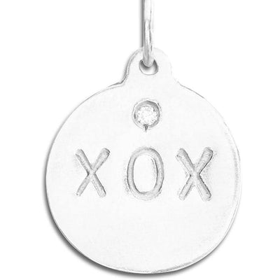 "XOX" 14k Gold Disk Charm - Helen Ficalora