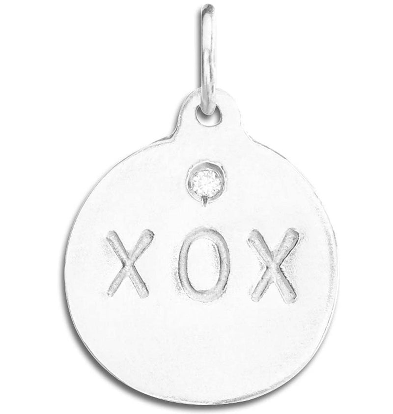 "XOX" 14k Gold Disk Charm - Helen Ficalora