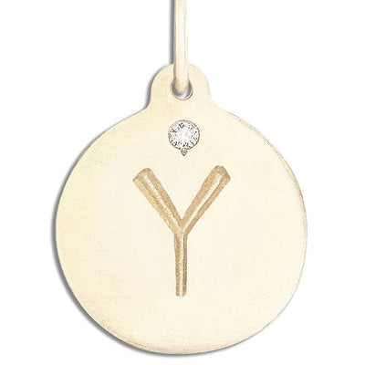 "Y" Alphabet Charm With Diamond Jewelry Helen Ficalora 14k Yellow Gold For Necklaces And Bracelets