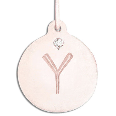"Y" Alphabet Charm With Diamond Jewelry Helen Ficalora 14k Pink Gold For Necklaces And Bracelets