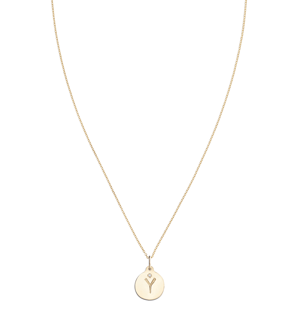 "Y" Alphabet Charm With Diamond -  - Jewelry - Helen Ficalora - 5