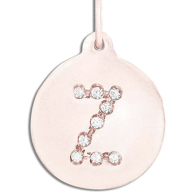 "Z" Alphabet Charm Pavé Diamonds Jewelry Helen Ficalora 14k Pink Gold For Necklaces And Bracelets