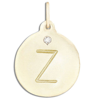 "Z" Alphabet Charm With Diamond Jewelry Helen Ficalora 14k Yellow Gold For Necklaces And Bracelets