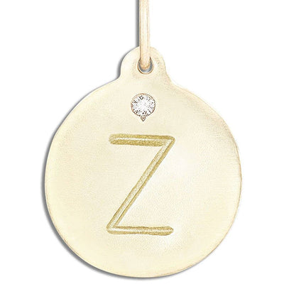 "Z" Alphabet Charm With Diamond Jewelry Helen Ficalora 14k Yellow Gold For Necklaces And Bracelets