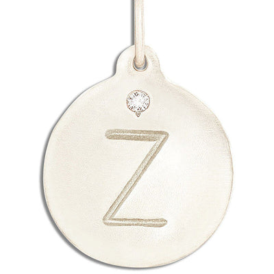 "Z" Alphabet Charm With Diamond Jewelry Helen Ficalora 14k White Gold For Necklaces And Bracelets