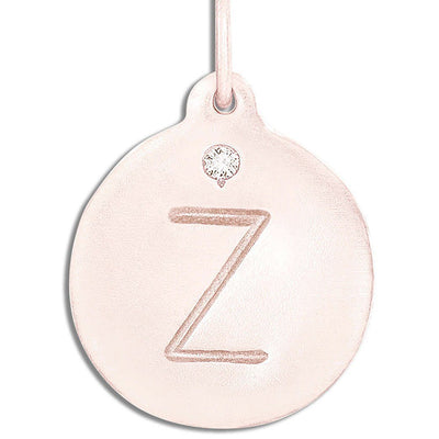 "Z" Alphabet Charm With Diamond Jewelry Helen Ficalora 14k Pink Gold For Necklaces And Bracelets