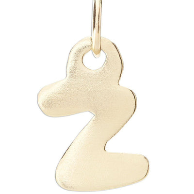 "Z" Bubble Letter Charm Jewelry Helen Ficalora 14k Yellow Gold