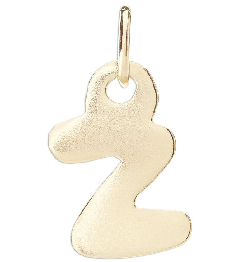 "Z" Bubble Letter Charm Jewelry Helen Ficalora 14k Yellow Gold