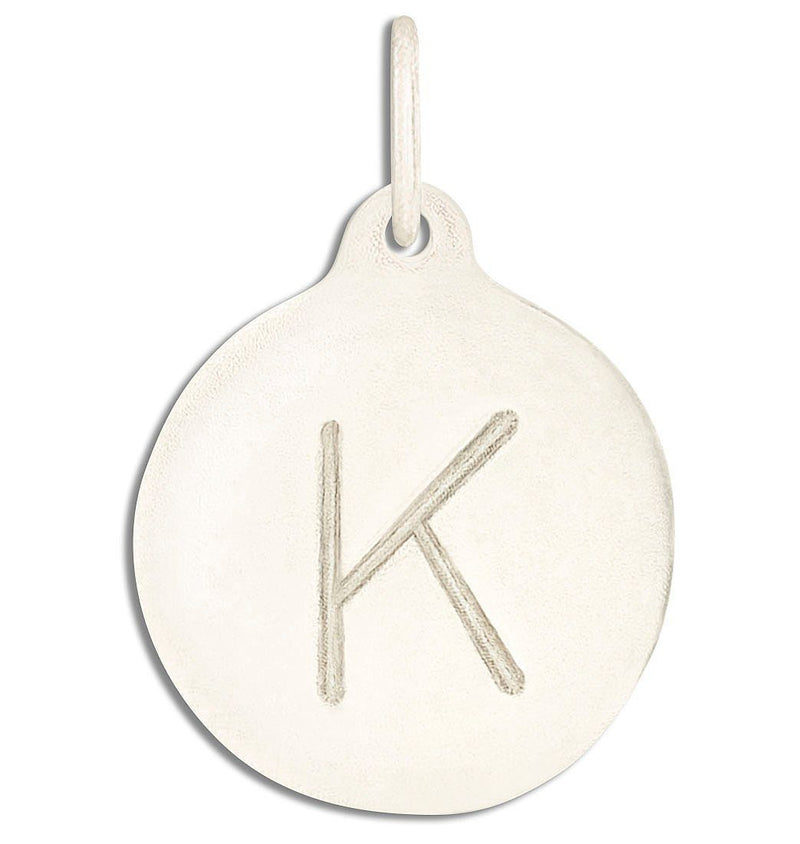 "K" Alphabet Charm Jewelry Helen Ficalora 14k White Gold For Necklaces And Bracelets